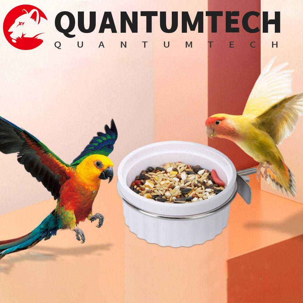 QUANTUMTECH นกแก้วอาหารชามน้ํา,พลาสติกที่ถอดออกได้กรงนก Feeder,ปฏิบัติ Wall Mount Candy สีนกอาหารจาน