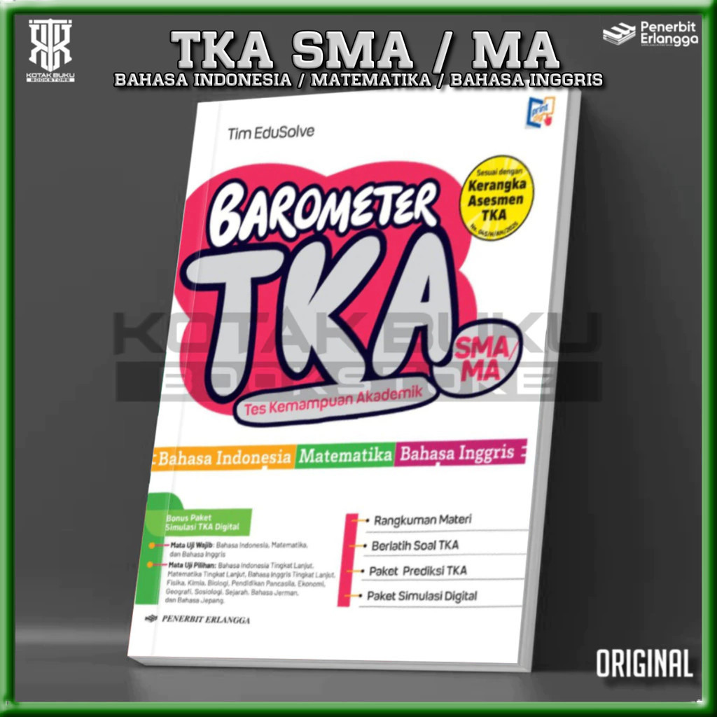 [ Erlangga ] หนังสือบารอมิเตอร์ TKA SMA / MA / TKA SMA 2026 / TKA Matelajar บังคับ SMA
