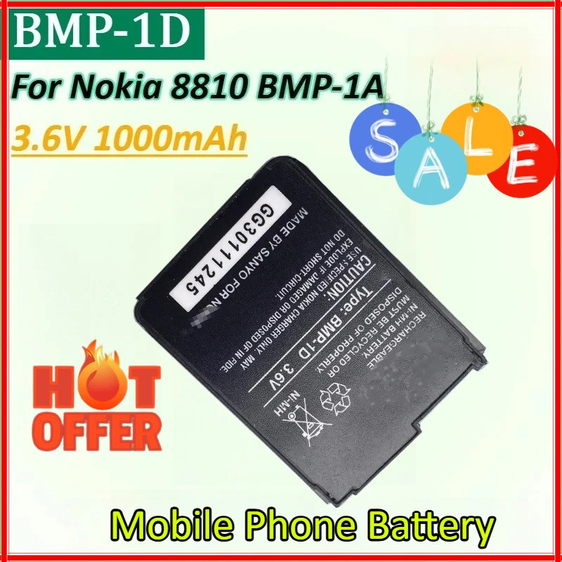 8810 3.6V 1000mAh แบตเตอรี่โทรศัพท์มือถือแบตเตอรี่คุณภาพสูงสําหรับ Nokia 8810 BMP-1D BMP-1A