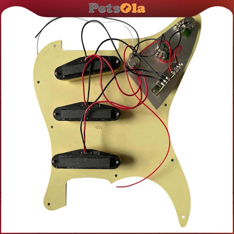 [PETSOLA] Classic Guitar SSS Pickguard Ceramic Pickups Screws Set for Guitar Accs New