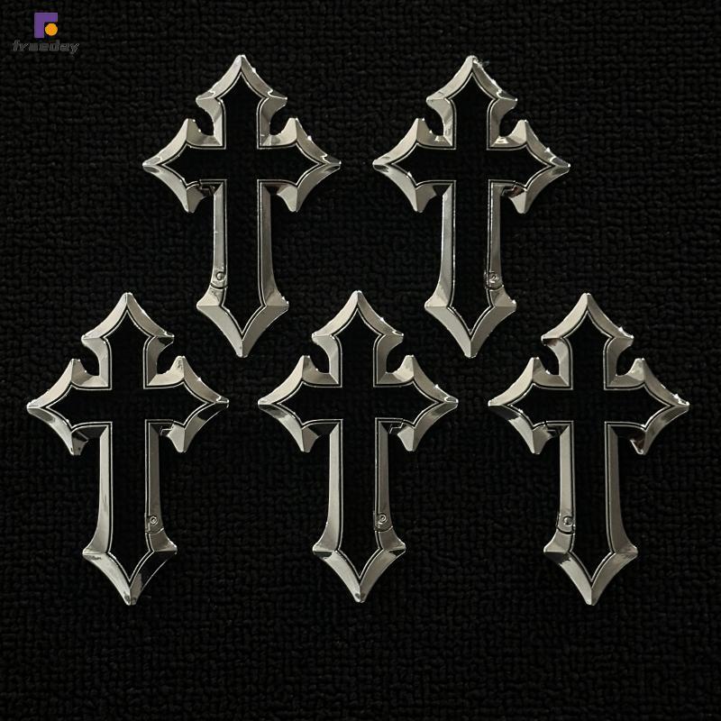 Available Bright Silver & Antique Silver ไม่สม่ําเสมอกุ้งก้ามกราม Clasp Cross พวงกุญแจกระเป๋า Charm 