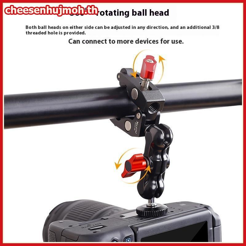 CN 1 ชุดอุปกรณ์ถ่ายภาพกล้องโลหะ Super Clamp พร้อม Double Ball Head Magic Arm สําหรับ DSLR Monitor Light Mic โทรศัพท์ Mount TH