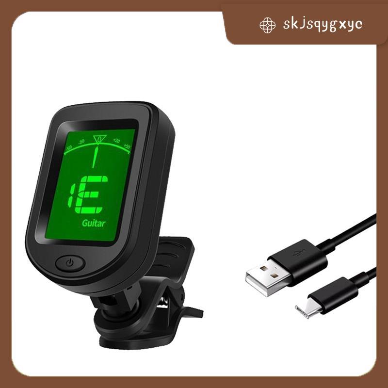skjsqygxycRechargeable Guitar Tuner Clip on Electronic Tuner สําหรับกีตาร์ Ukulele ไวโอลิน Mandolin 