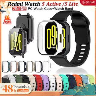【เคส+สาย】สำหรับ redmi watch 5 active, Rubber สายคล้อง+PC เคส สำหรับ redmi watch 5 lite, สายคล้อง redmi watch 5 active