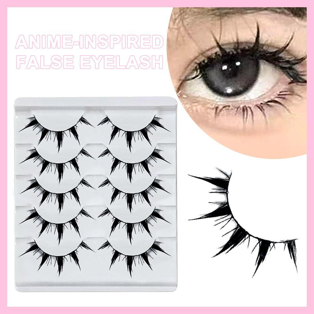 Anime-inspired ขนตาปลอมสไตล์ญี่ปุ่นและขนตา Curled False ขนตาปลอม Big-eye P0t9