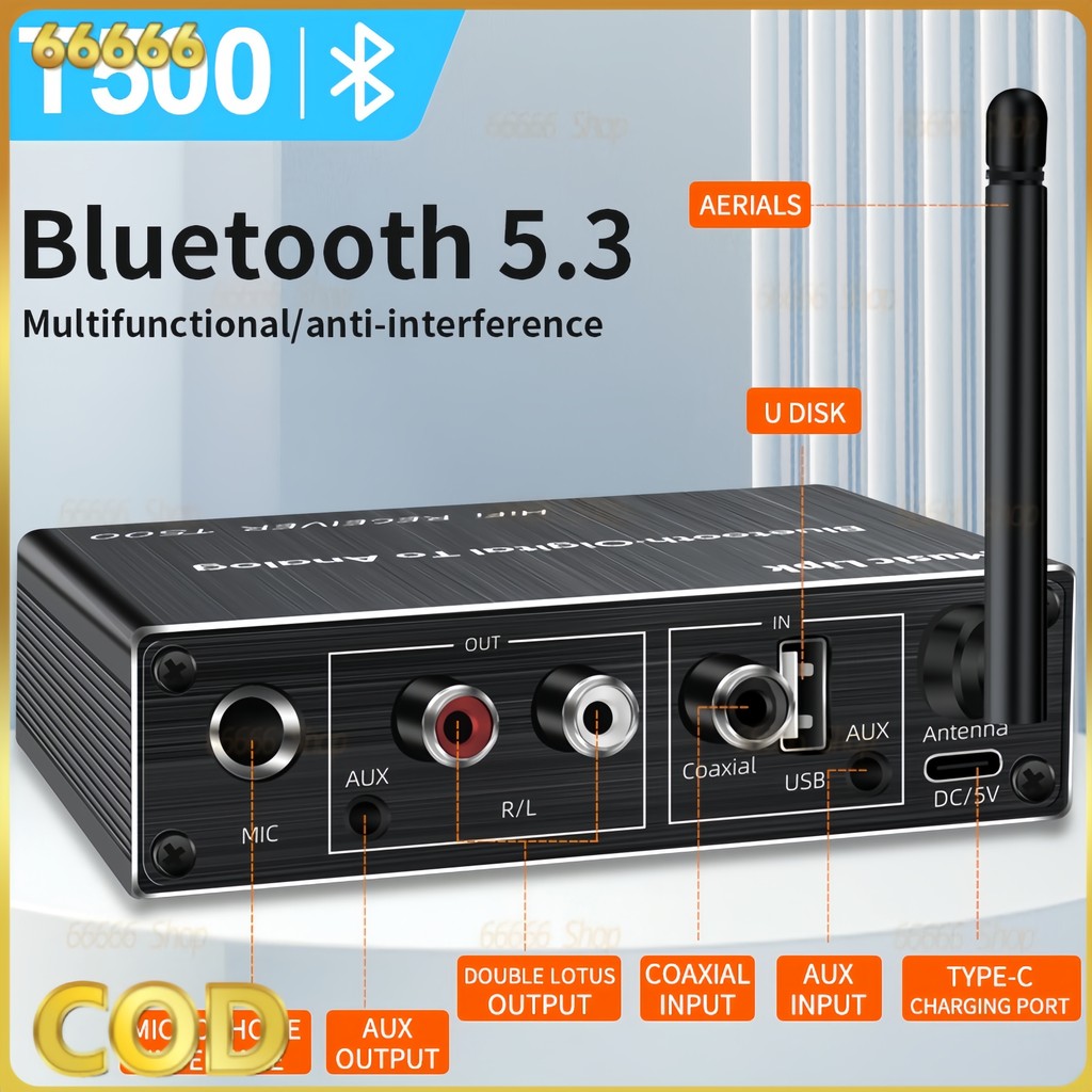 ใหม่ อะแดปเตอร์รับสัญญาณเสียงสเตอริโอ บลูทูธ 5.3 สําหรับ TV PC USB ไมโครโฟน เครื่องขยายเสียง ลําโพง