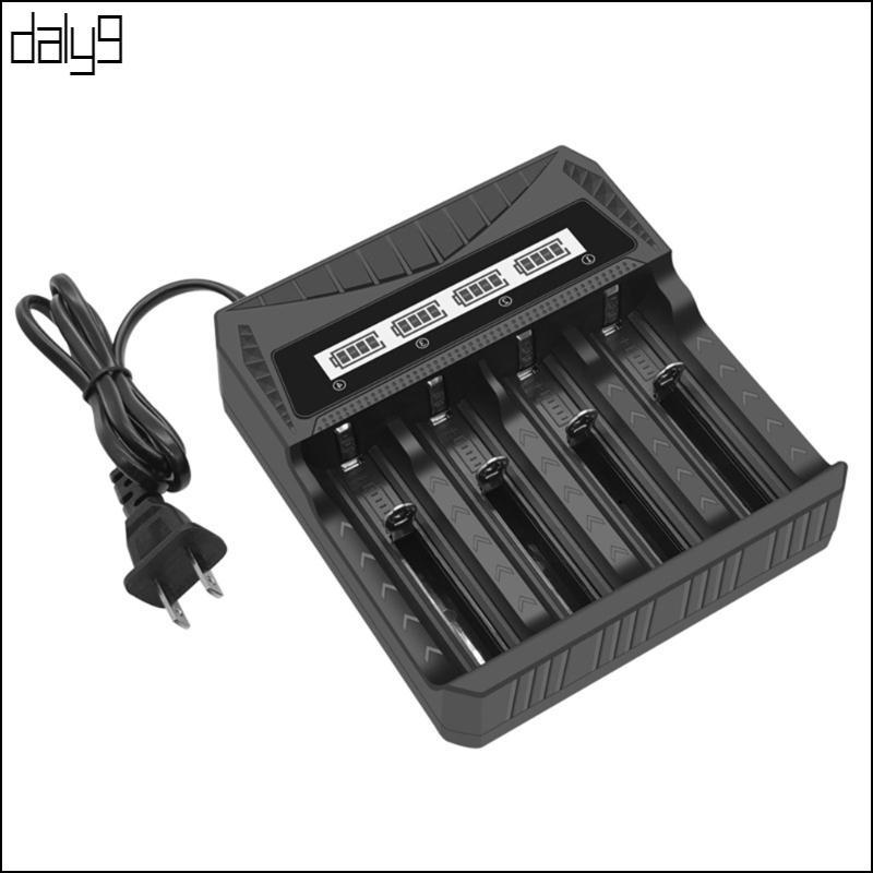 Dal Charger 4 ช่องหน้าจอ LCD 3 7-4 2V Li-ion 1 2-1 5V NiMH แท่นชาร์จสําหรับ 26650 21700 18650 2A 3A