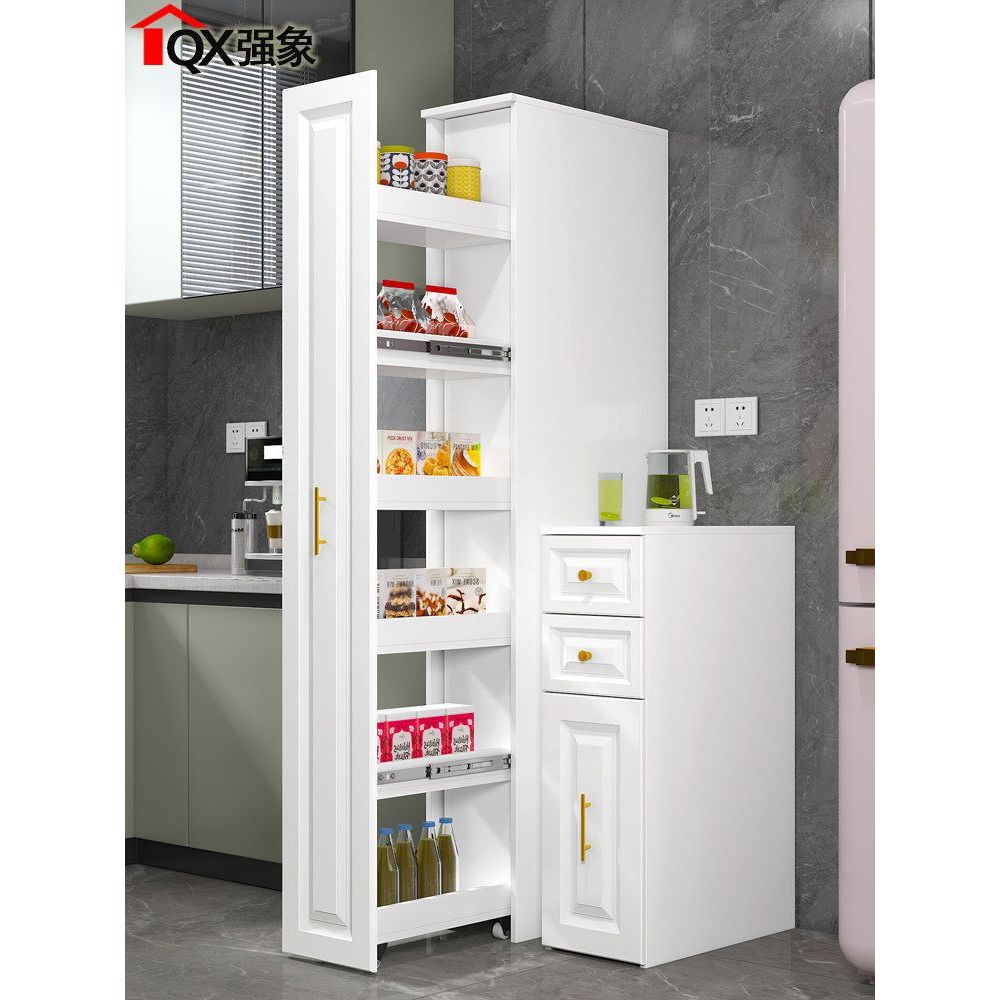 ห้องครัวช่องว่างการจัดเก็บรับประทานอาหารด้านข้างตู้ด้านข้างดึงตู้แคบตู้เย็นช่องว่างชั้นเก็บผนังด้านข