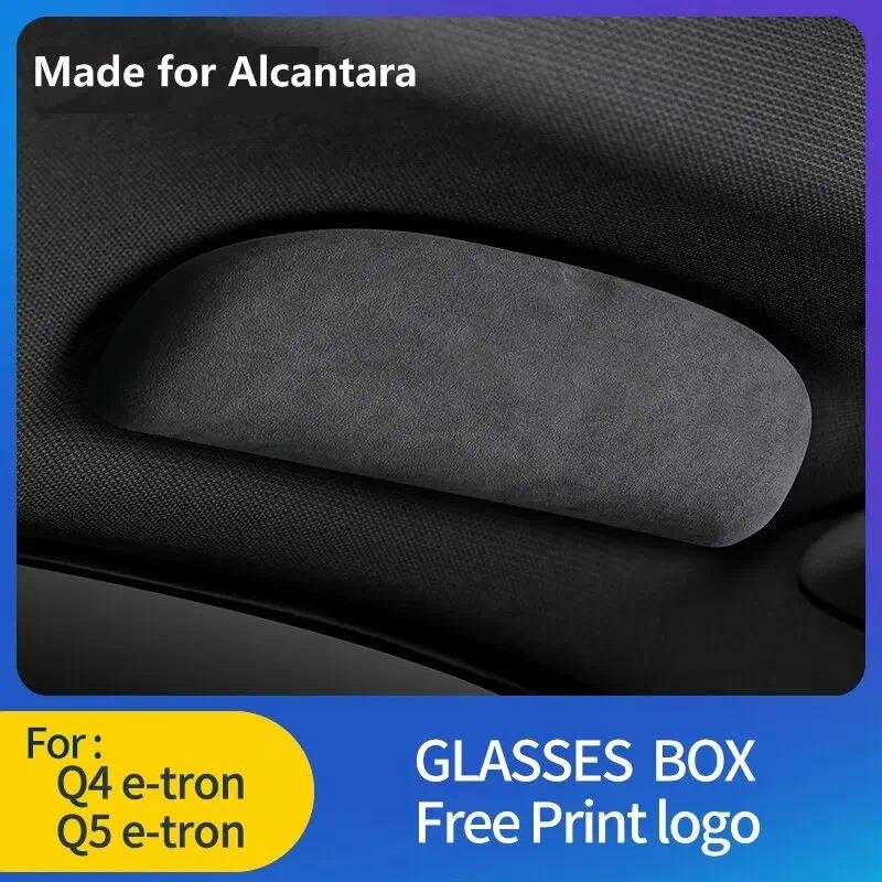 รถแว่นตากรณีการจัดเก็บแว่นตากันแดดกรณีชั้นเก็บสําหรับ Audi Q4 e-tron หรือ Q5 e-tron Alcantara หนังนิ