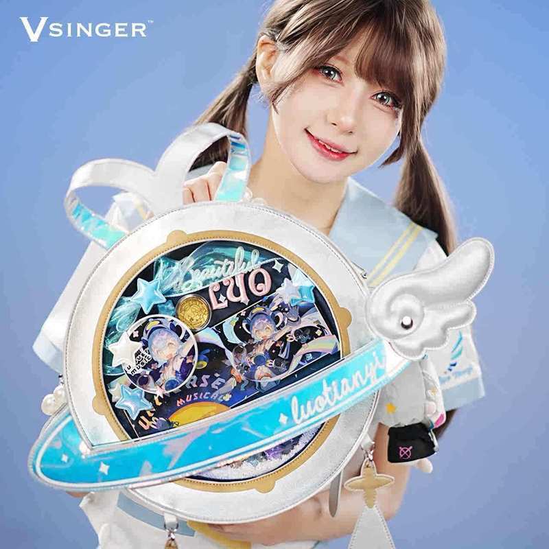 Vsinger Vsinger Awww Superstar PU วัสดุ Planet Pain Bag Laser Diagonal Backpack A