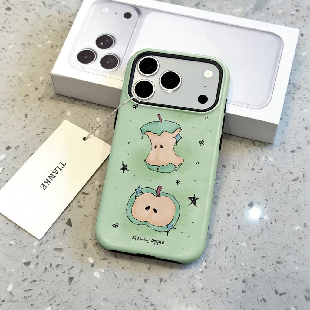 Two-in-Oneเคสโทรศัพท์เคสแข็งCreative Green Coreผลไม้ทนทานAnti-Fingerprintใช้งานร่วมกับiPhone 16PROMA