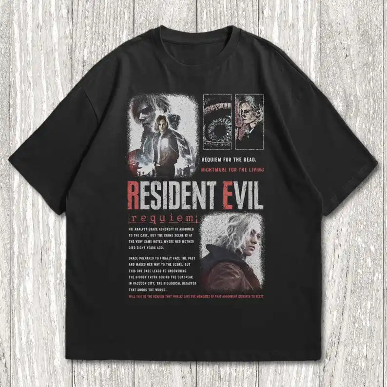 เสื้อยืด Resident Evil Requiem Leon S. Kennedy สไตล์ Remake จากเกม RE4 ผู้รอดชีวิตจากเมืองแรคคูน นัก