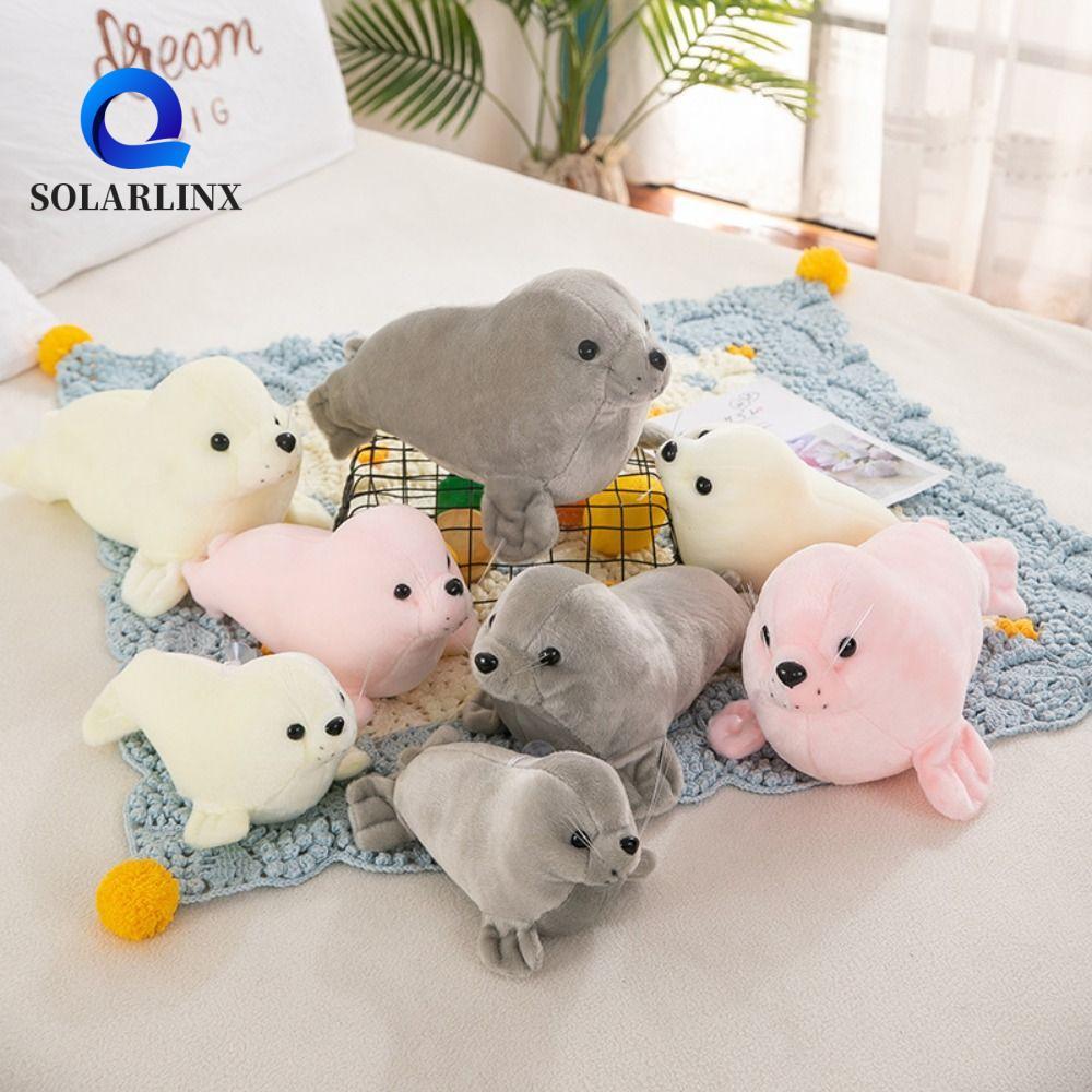 SOLARLINX Seal ตุ๊กตาตุ๊กตา, Fluffy Soft Seal Plush ตุ๊กตาของเล่น, Cozy Fur Comfy สัตว์หมอน Sea Lion