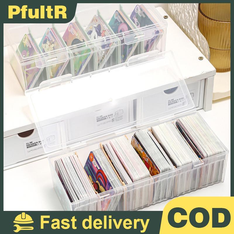 Null กล่องจัดระเบียบพลาสติกใสถือ 550+ การ์ดเกมจัดเก็บพร้อมตัวแบ่งปรับได้ null