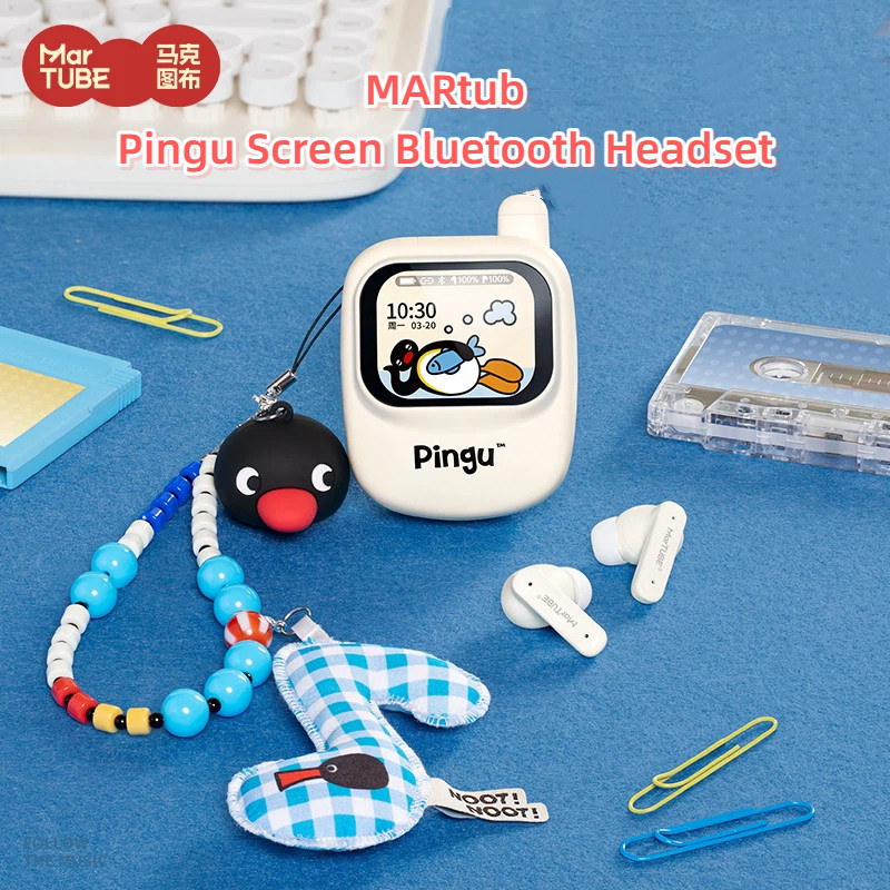ชุดหูฟังบลูทูธ MARtub Pingu พร้อมหน้าจอไร้สายเกมคุณภาพสูงลดเสียงรบกวนของขวัญวันเกิดชนิดใส่ในหู