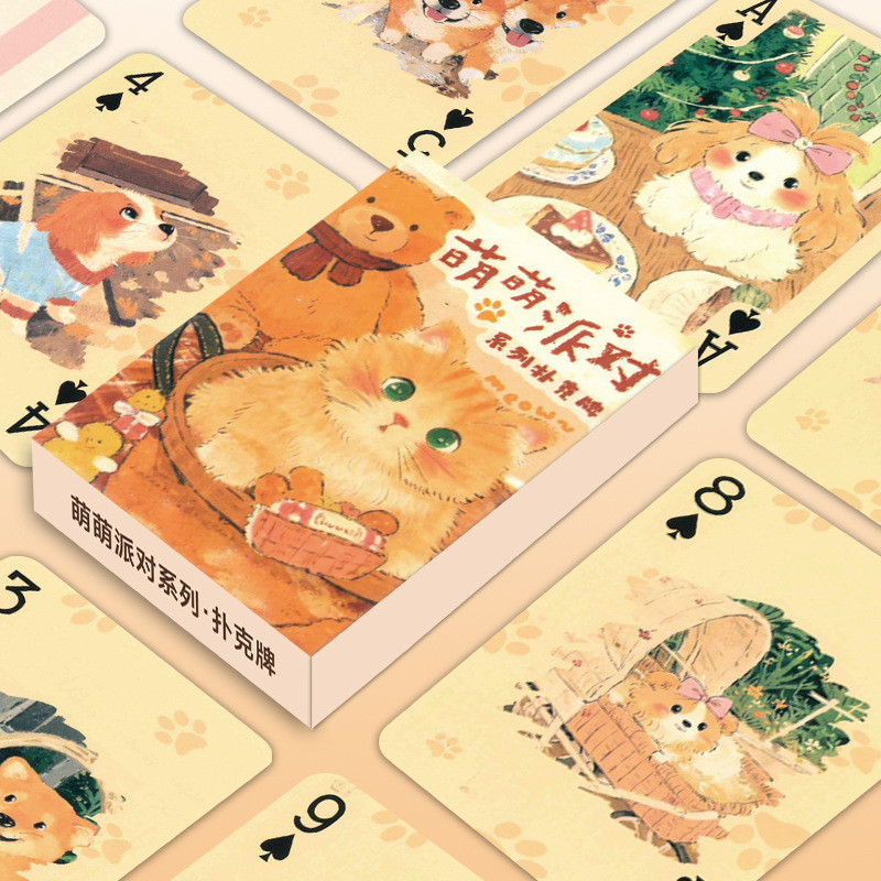 2026 น่ารักน่ารักปาร์ตี้ชุดการ์ตูนเล่นไพ่อุปกรณ์ต่อพ่วงน่ารักมูลค่าสูงการ์ดความบันเทิงเพื่อการพักผ่อนท่องเที่ยว สิ่งจําเป็น