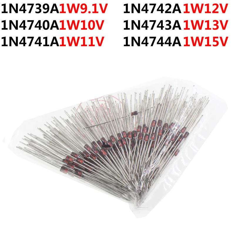250PCS 1W 1n4744a 1n4733a 1n4747a 1n4753a 1n4754a 3v 3.3v 4.7v 12v 15v 20v 22v 24v 30v 33v 43v-47V Z
