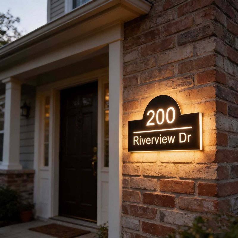 Ready Straw Solar House Number อะคริลิคแกะสลัก Hollow 3D House Number โมเดิร์น LED Luminous House Nu