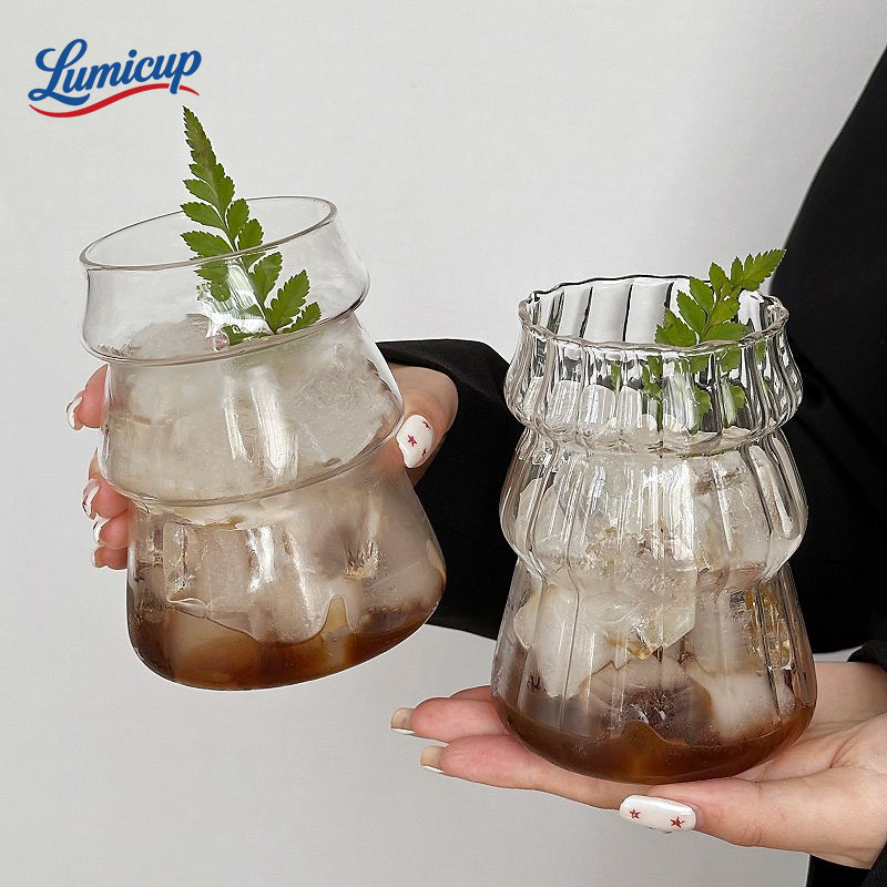 แก้วกระจก500ml ขนาดใหญ่ | รูปทรงลูกข้าวโพดสุดน่ารัก | มีลายตีน/ล้างเปล่า | แก้วดื่มเครื่องดื่มเย็น