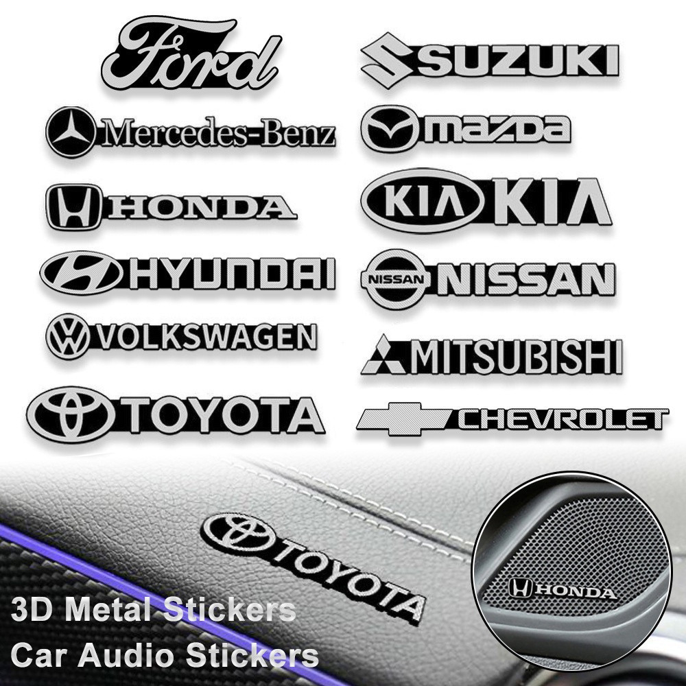 รถ 3D อลูมิเนียมโลหะสติกเกอร์ตกแต่ง Auto ภายในเสียง Decal Emblems ดัดแปลงสติกเกอร์ B9HC