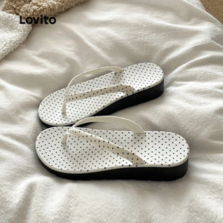 Lovito  รองเท้าแตะแบบแบนลําลอง น้ําหนักเบาและยืดหยุ่นดี - รอ…