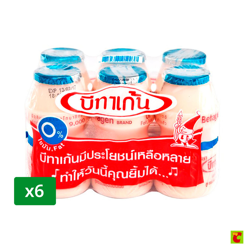 บีทาเก้น นมเปรี้ยวโยเกิร์ตพร้อมดื่ม พร่องมันเนย 85 มล. แพ็ค 6
