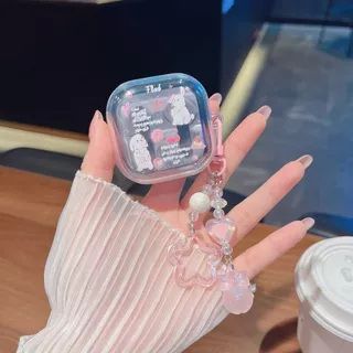 SAMSUNG การ์ตูนTPUสําหรับSamsung Galaxy Buds4 Buds 4 Proหูฟังอุปกรณ์เสริมฝาครอบกันกระแทกฝุ่นพวงกุญแจFundas