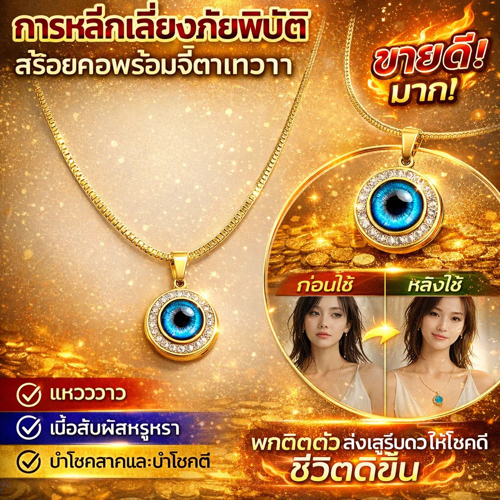 🔥โปรโมชั่นสุดคุ้ม/สร้อยคอเครื่องรางเปลี่ยนโชคชะตา/Angel Eye Collar Necklace/เครื่องประดับแฟชั่นเสริมดวง/ป้องกันภัยพิบัติ-เสริมโชคลาภ/เหมาะสำหรับใส่ประจำวันหรือเป็นของขวัญ