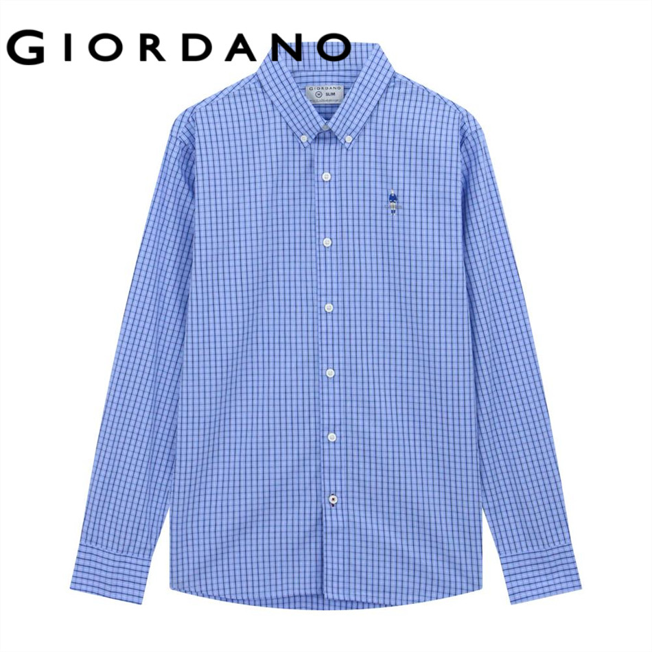 GIORDANO เสื้อเชิ้ตผู้ชาย Men's Slim Poplin Shirt (Classic Man) 01045047