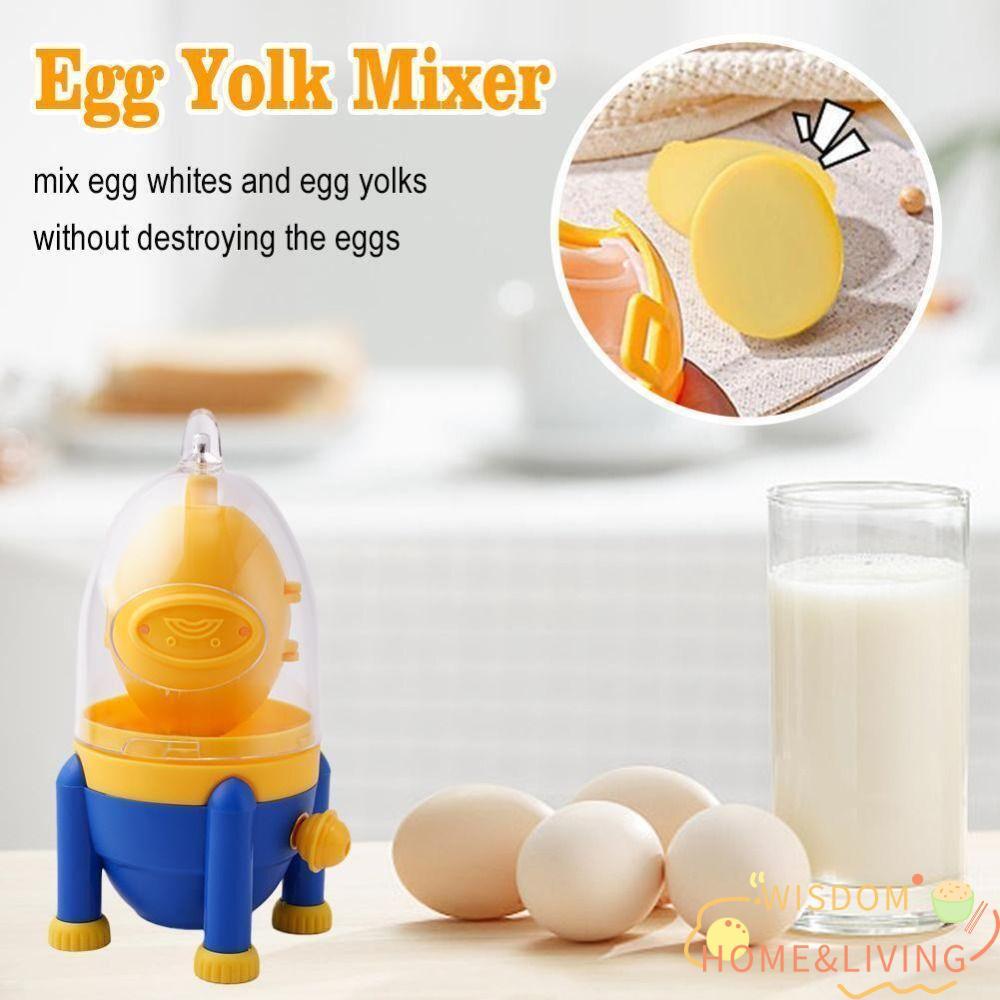 WISDOM Egg White Yolk Mixer, พลาสติกโดยไม่ต้องทําลายไข่ Egg Shaker, อุปกรณ์ครัวที่ทนทาน Manual Bulls