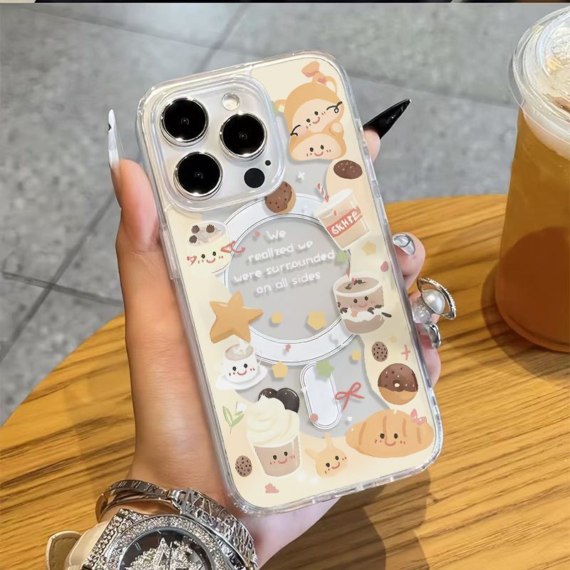 ขนมปังขนมโทรศัพท์มือถือเคสนิ่มเข้ากันได้กับiPhone 13ProMaxแฟชั่น16ProMaxพรีเมี่ยม12ProMax 11Proโปร่ง