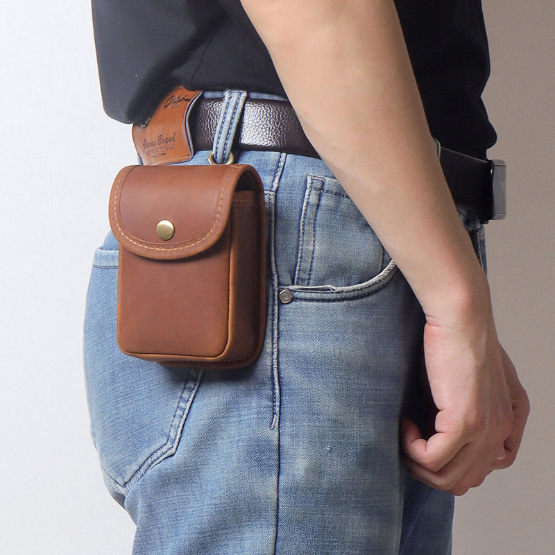 labella กระเป๋า กระเป๋าผ้่ ของแท้หนังแท้ผู้ชายมินิย้อนยุคกระเป๋าคาดเอวขนาดเล็ก