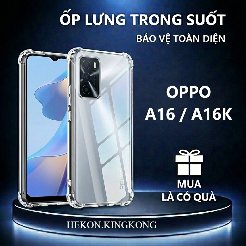 เคสกันกระแทก OPPO A16/ A16K โปร่งใส ซิลิโคน กันกล้อง-VHCASE.STORE