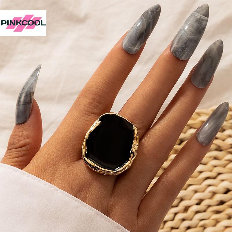 แหวนเครื่องประดับโกธิค Bohemian สไตล์สำหรับทั้งผู้หญิงและผู้ชาย พร้อมลายเสี้ยว moon charm