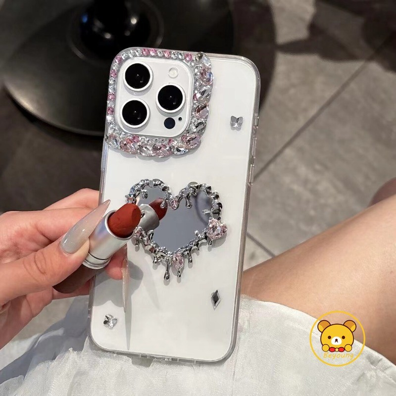 เคสกระจกรูปหัวใจสําหรับ Redmi Turbo 5 Max 4 3 Y3 Y2 Y1 A5 A4 5G A3X A3 A2 A1 Plus 8 8A 7A 6 Pro 6A 5