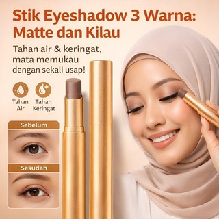 [Pengiriman cepat] Eyeshadow gradasi tiga warna Tahan lama dan tidak pudar Eyeshadow dengan aplikasi cepat Warna gradasi berkilau Eyeshadow dengan glitter