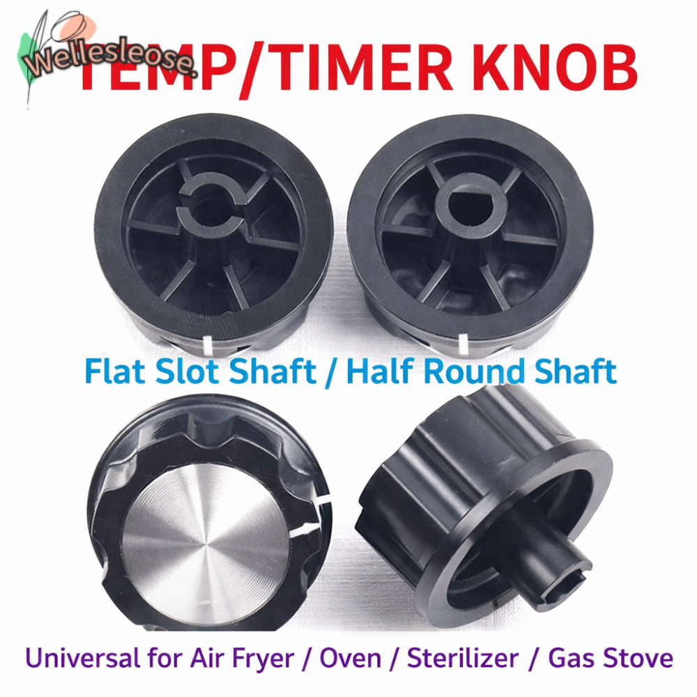 WELLE ลูกบิดแกนเดียว, อุปกรณ์ครัวติดตั้งง่าย Timer Switch Knob, KL50-G3 Air Fryer D Type Timer Replacement Part