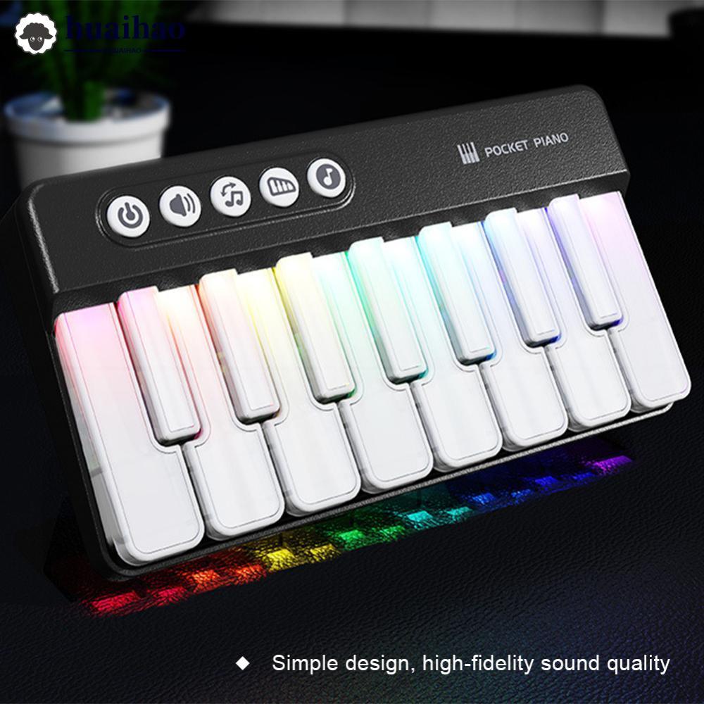 HUAIHAO เด็ก Rainbow คีย์บอร์ดอิเล็กทรอนิกส์ที่มีสีสัน Light-up Playable เพลงคีย์บอร์ด Early Educati