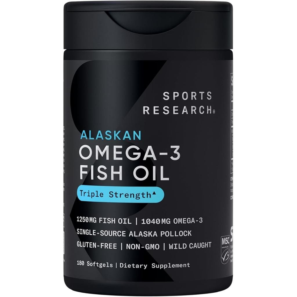 วิจัยกีฬา® Omega-3 Fish Oil 1250 - อาหารเสริมน้ํามันปลา Triple Strength จาก Wild Alaska Pollock - MS