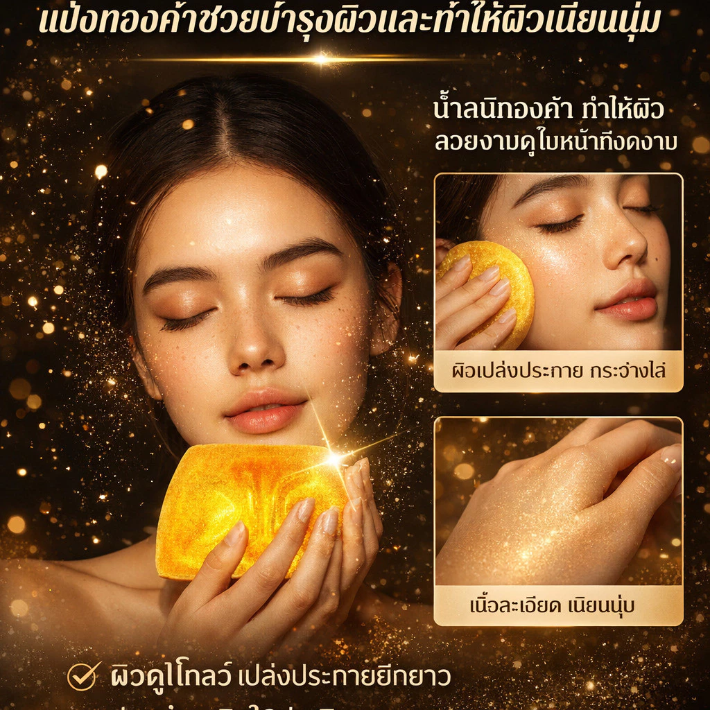 สบู่ทำมือน้ำมันหอมระเหยผสมทองคำและกรดอะมิโน thumbnail 4