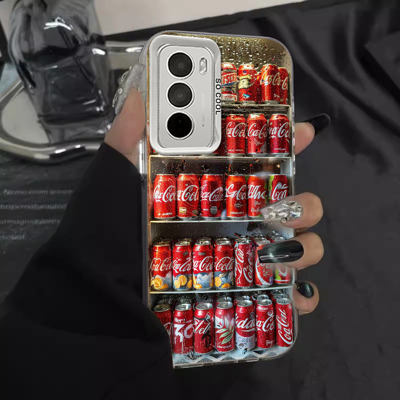 ตู้เย็น Cola เหมาะสําหรับ opporeno12 เคสโทรศัพท์สไตล์ใหม่ 11pro ชุด 1+ace3 สนุก findx7 ขนาดเล็กสด a3