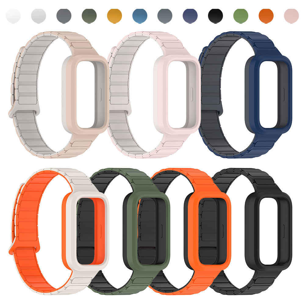 สายรัดซิลิโคนสําหรับ Xiaomi Smartwatch Mi Band 9 Active ปรับยางรัดเข็มขัดสายรัดข้อมือสร้อยข้อมือป้องกันหน้าจอฝาครอบกันชนอุปกรณ์เสริมสําหรับ Redmi Band 3