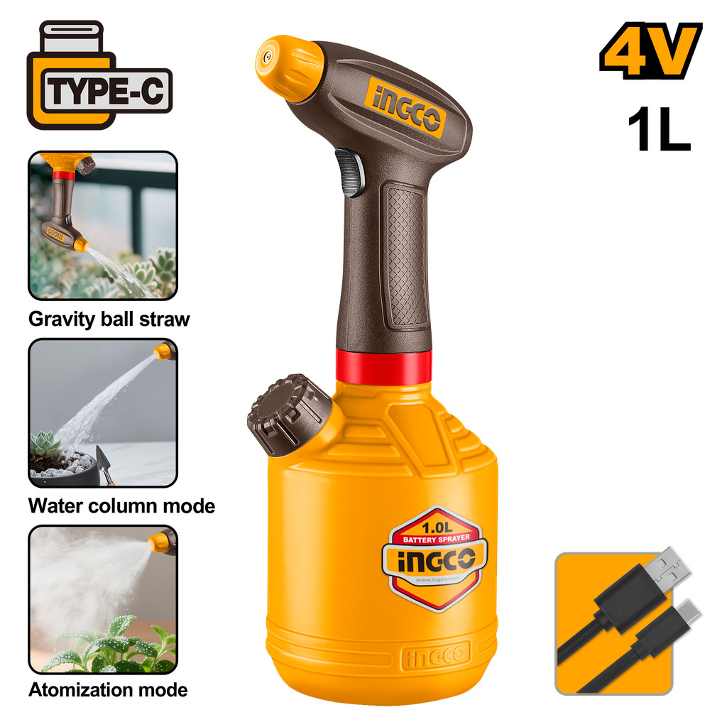 INGCO กระบอกฉีดน้ำไฟฟ้าไร้สาย 4V (1.0 ลิตร) รุ่น HSPP3701