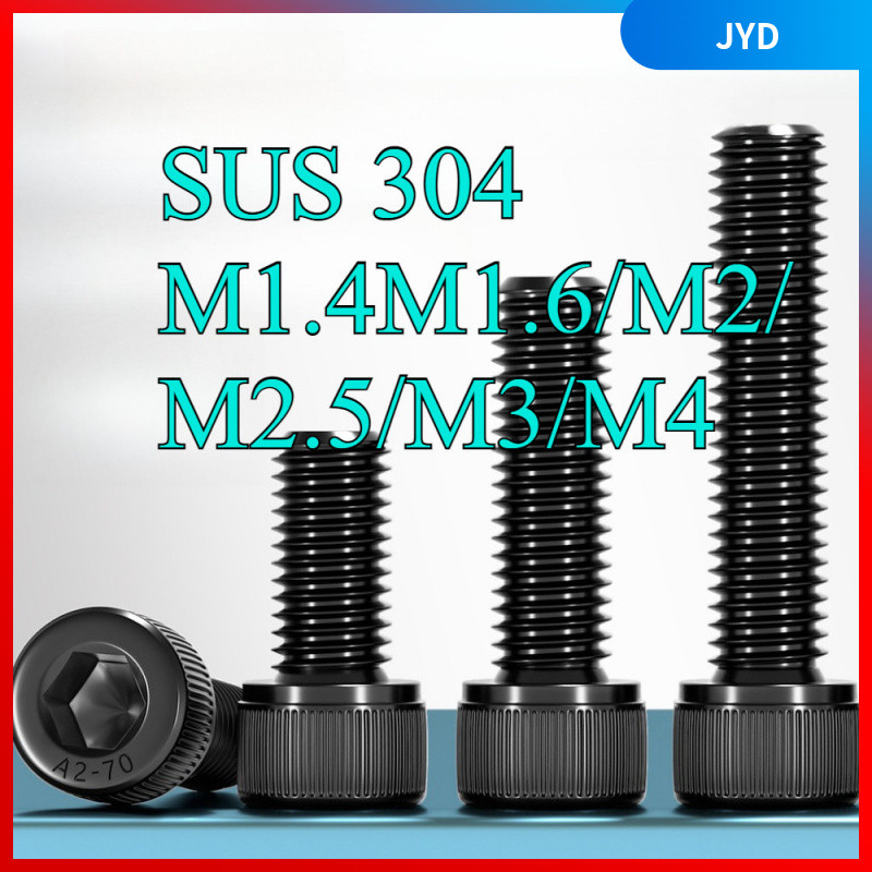 สกรู หัวจม เกรด 12.9 เกลียวมิล ตลอด หยาบ Left-Handed Thread Steel Socket Hex Cap M1.4M1.6/M2/M2.5/M3