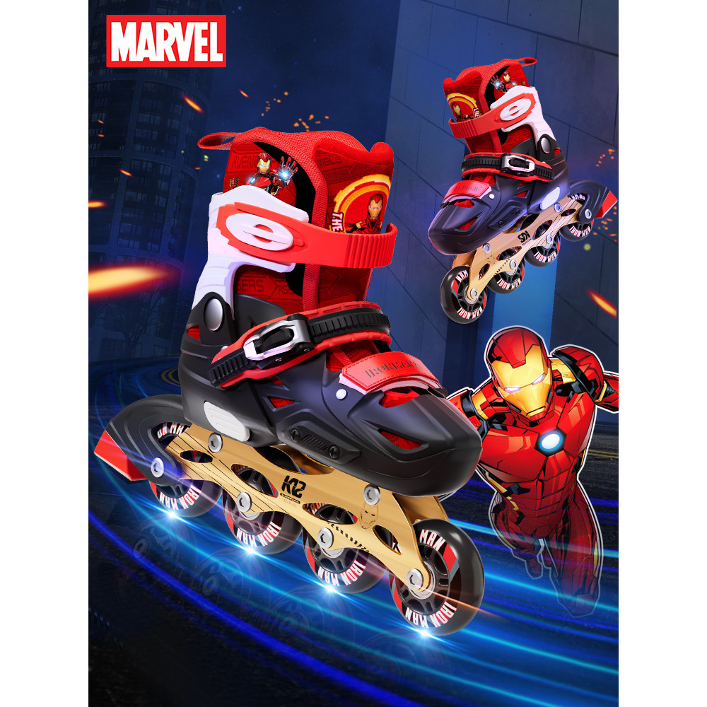 [Preferred] Marvel Co-Branded Childrens Roller Skates Adult Skates Boys Skates Full Set Beginner Rol