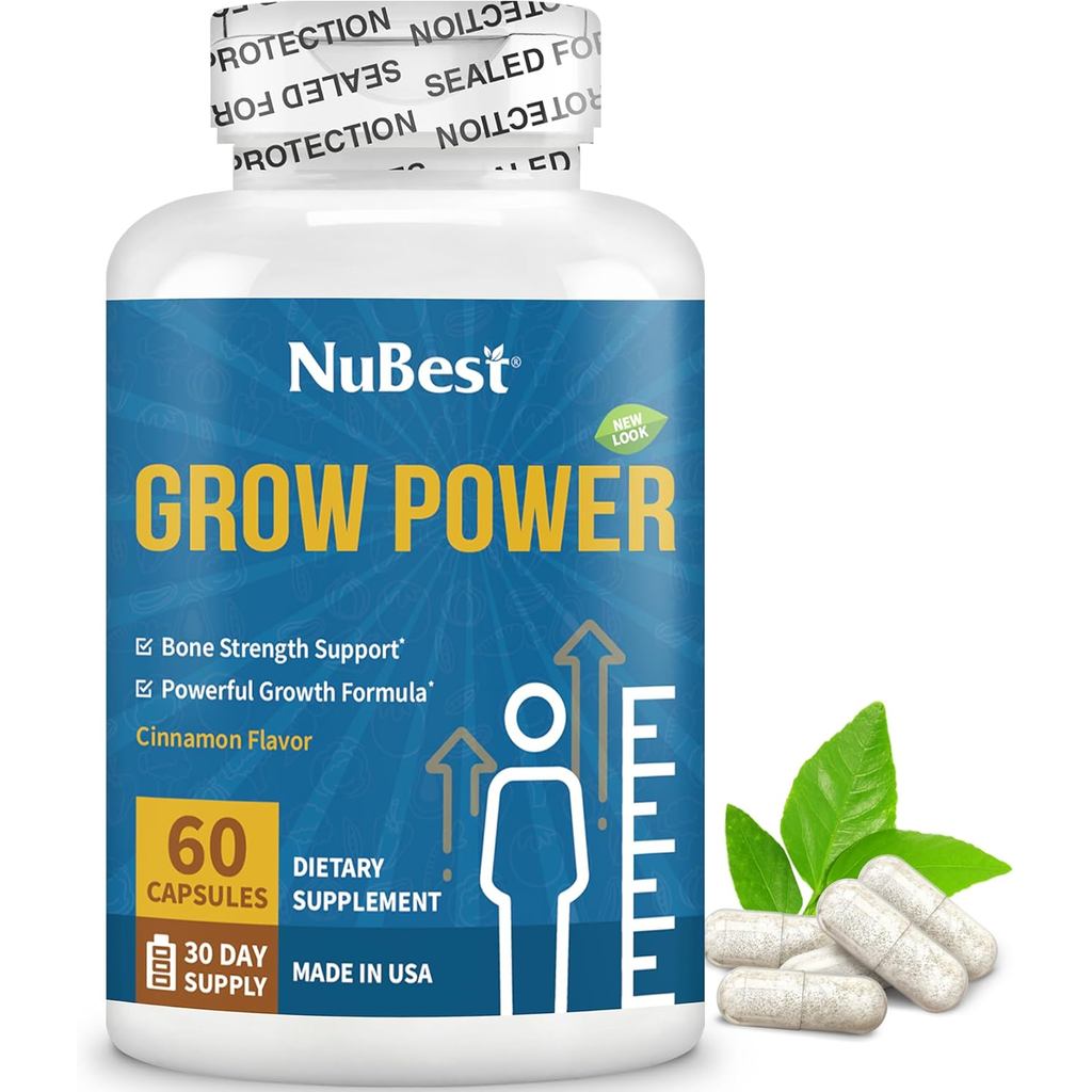 NuBest Grow Power - แคลเซียม , พร้อมวิตามิน D3, B6, สังกะสี,ฟอสฟอรัสและวิตามินสําหรับ Strong s, โดยร