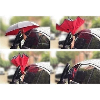 ร่มกลับด้าน ร่มกลับด้าน รุ่นผ้า2ชั้น uv Umbrella ร่มขนาดใหญ่ 2 ชั้น กัน UV กันแดด กันฝน