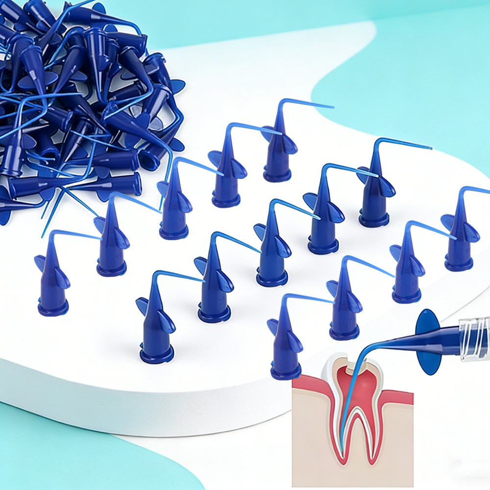 50Pcs Dental Syringe Disposable Delivery Tip Periodontal Irrigation Needles Endodontic Needle Root C
