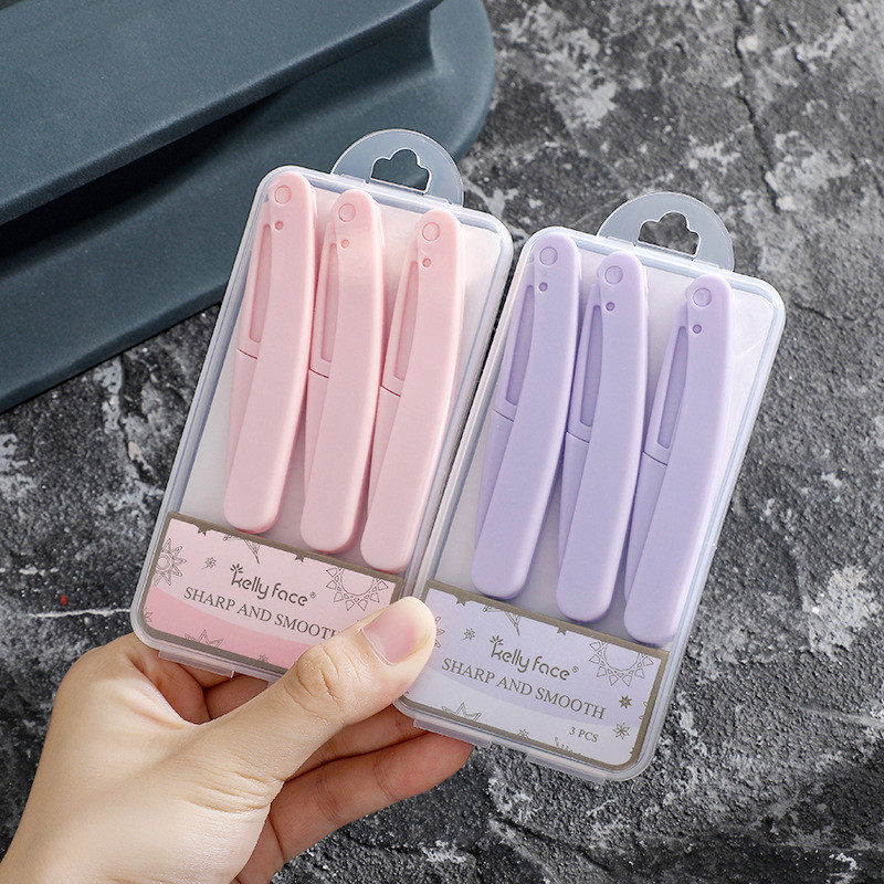 KELLYFACE พับ Eyebrow Trimmer ความปลอดภัยคิ้วมีดโกนเครื่องมือความงามเริ่มต้น Eyebrow Trimmer ความปลอ