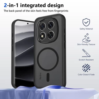 สําหรับ Xiaomi Redmi Note 15 14 13 Pro Plus 15 Pro+ หรูหราโปร่งแสง Matte เคสโทรศัพท์แม่เหล็กกล้องป้องกันกันกระแทก Hard ฝาครอบซิลิโคน
